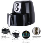 Friteuza cu aer cald Kumtel HAF-03 XXL FastFryer, Putere 1800 W, Capacitate 8.5L, Timer până la 30 de minute, temperatură reglabilă până la 200°C, Negru - imagine 3