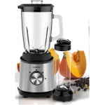 Blender Kumtel HTB-03, 800 W, cana 1,5 l, pahar 0,6 l, 2 trepte de viteza, functie Pulse, recpient masurare 50 ml, alb - imagine 4