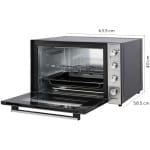 LX-9645FA Cuptor electric Kumtel Pizza & Rotisor XXL, 70 litri, 2500 W, Rotisor, Convectie, 7 moduri de gatit, geam dublu, negru/inox - imagine 6