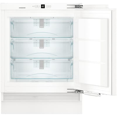 Congelator Incorporabil sub blat  Liebherr SUIGN 1554, Clasa Valorica Comfort, Culoare steel, Clasa de eficienta energetica D, Înălțime 82 cm, Volum total 79 l, Nr. Sertare in congelator 3, Emisii de zgomot acustic 35 dB, Greutate  38.6 kg