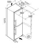 Combina Independenta Liebherr CUe231-26, Clasa Valorica Comfort, Culoare steel, Clasa de eficienta energetica E, Înălțime 137.2 cm, Volum total 210 l, Nr. Sertare in congelator 2, Emisii de zgomot acustic 38 dB, Greutate  51.1 kg - imagine 6