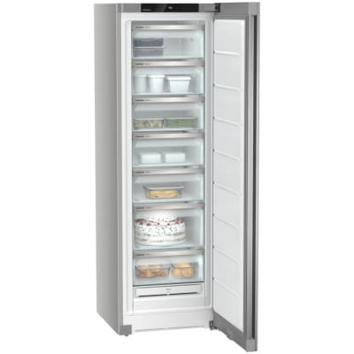 Congelator Independent  Liebherr FNsfd 522i, Clasa Valorica Comfort, Culoare SteelFinish, Clasa de eficienta energetica D, Înălțime 185.5 cm, Volum total 277 l, Nr. Sertare in congelator 7, Emisii de zgomot acustic 36 dB, Greutate  76.2 kg