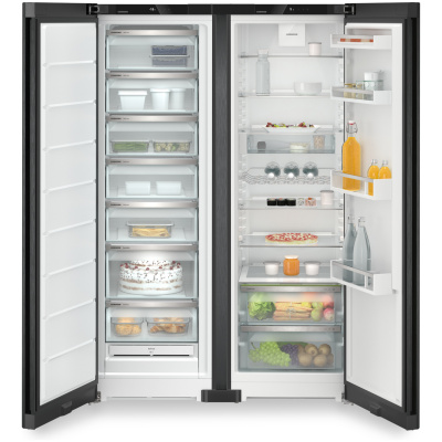 Side-by-Side Independent  Liebherr XRFbd 5220, Clasa Valorica Plus, Culoare BlackSteel, Clasa de eficienta energetica D, Înălțime 185.5 cm , Volum total 676 L, Nr. Sertare in congelator 7, Emisii de zgomot acustic , Greutate  159 kg