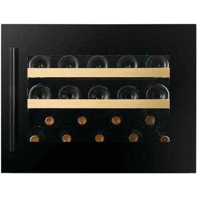 Vitrina de vin Dunavox DVP-19.50B, Gama Prime, Culoare Sticla neagra, Nr.zone temperatura 1, Inaltime 45.5 cm, Nr. Sticle 19, Maner Da, WiFi Da