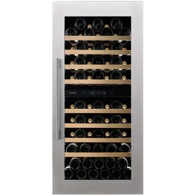 Vitrina de vin Dunavox DVS-70.185DSS, Gama Spirit, Culoare Stainless steel, Nr.zone temperatura 2, Inaltime 123.3 cm, Nr. Sticle 70, Maner Da, WiFi Nu