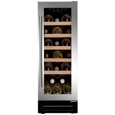 Vitrina de vin Dunavox DAUF-19.58SS, Gama Flow, Culoare Stainless steel, Nr.zone temperatura 1, Inaltime 81.5 cm, Nr. Sticle 19, Maner Da, WiFi Nu