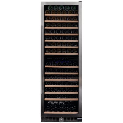 Vitrina de vin Dunavox DX-166.428SDSK, Gama Grande, Culoare Stainless steel, Nr.zone temperatura 2, Inaltime 177 cm, Nr. Sticle 166, Maner Da, WiFi Nu