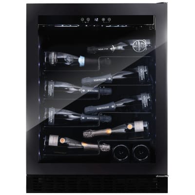 Vitrina de vin Dunavox DAUF-40.138B, Gama Sera, Culoare Sticla neagra, Nr.zone temperatura 1, Inaltime 81.3 cm, Nr. Sticle 40, Maner Da, WiFi Nu