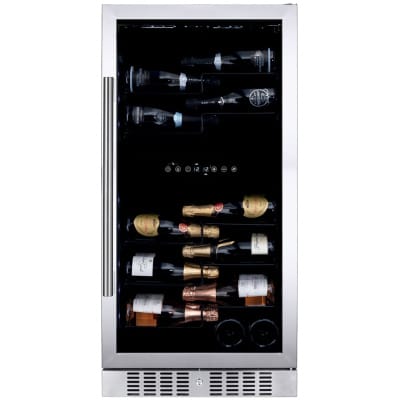 Vitrina de vin Dunavox DX-58.258DSS, Gama Sera, Culoare Stainless steel, Nr.zone temperatura 2, Inaltime 122 cm, Nr. Sticle 58, Maner Da, WiFi Nu