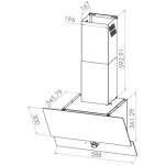 Hota incorporabila decorativa Kumtel DA6-830 Black, 450mc/h, selector mecanic, 56 dB, 3 trepte, 58.8 cm, 140 W, Alb - imagine 5