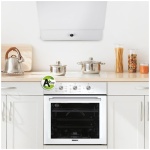 Hota incorporabila decorativa Kumtel DA6-830 Black, 450mc/h, selector mecanic, 56 dB, 3 trepte, 58.8 cm, 140 W, Alb - imagine 2