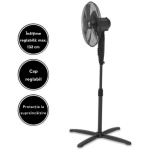 Ventilator cu picior Kumtel KTF-325.K, 3 viteze, diametru 43 cm, Mod Silentios, negru - imagine 2