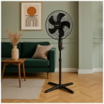 Ventilator cu picior Kumtel KTF-325.K, 3 viteze, diametru 43 cm, Mod Silentios, negru - imagine 4