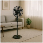 Ventilator cu picior Kumtel KTF-330.K, 3 viteze, diametru 43 cm, Mod Silentios, negru - imagine 4