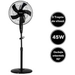 Ventilator cu picior Kumtel KTF-330.K, 3 viteze, diametru 43 cm, Mod Silentios, negru - imagine 3