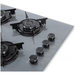 Plita incorporabila Luxell OC88A.L, 4 Arzatoare Gaz, Latime 60 cm, Aprindere Electrica integrata, Sticla Gri - imagine 3