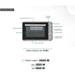 RESIGILAT – Cuptor electric Kumtel LX-9645FA.K Pizza,Rotisor XXL, 70 litri, 2500 W, Rotisor, Convectie, 7 moduri de gatit, geam dublu, negru/inox - imagine 8