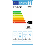 Hota incorporabila telescopica PROFF TIRO 60-7062, Putere de absorbtie 450 mc/h, Clasa D, 3 Trepte de viteza, Iluminare LED, Inox - imagine 3