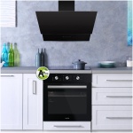 RESIGILAT - Hota incorporabila decorativa Kumtel DA6-835N.K, 650mc/h, control tactil, 55 dB, 3 trepte, 60 cm, negru - imagine 2