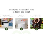 FoodCycler Eco 3, aparat reciclare deseuri alimentare pentru bucatarie, 3.5L, fara miros, gri - imagine 5