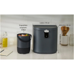 FoodCycler Eco 5, aparat reciclare deseuri alimentare pentru bucatarie, 5L, fara miros, gri - imagine 4